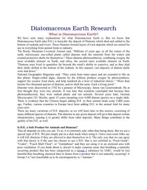 Diatomaceous Earth Research What Is Diatomaceous Earth? We Have Seen Many Explanations for What Diatomaceous Earth Is