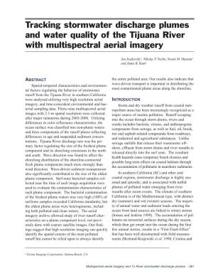 Tracking Stormwater Discharge Plumes and Water Quality of the Tijuana River with Multispectral Aerial Imagery