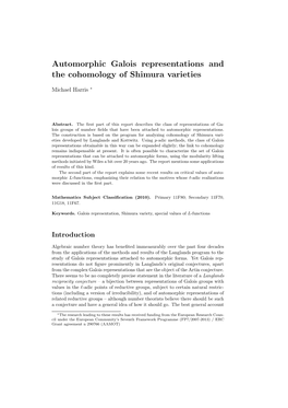 Automorphic Galois Representations and the Cohomology of Shimura Varieties