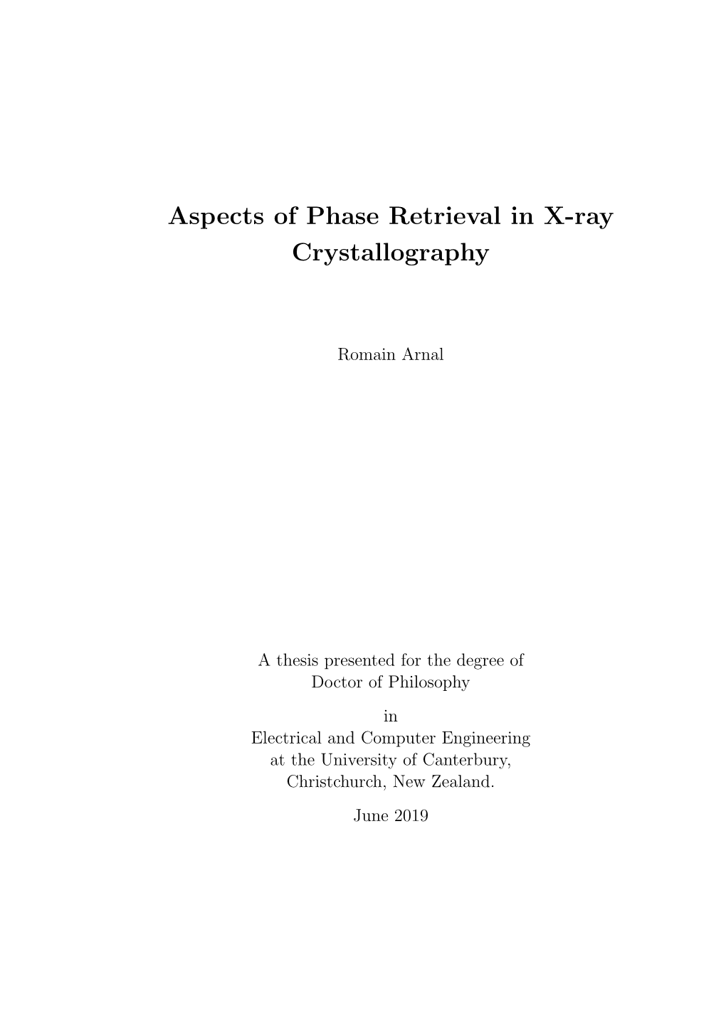 Aspects of Phase Retrieval in X-Ray Crystallography