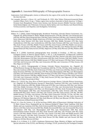 Appendix 1. Annotated Bibliography of Paleogeographic Sources