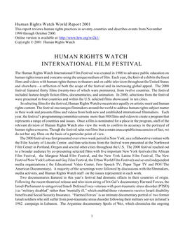 Human Rights Watch International Film Festival