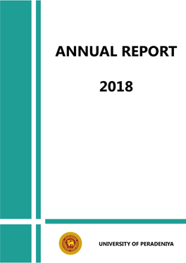 Annual Report of the University of Peradeniya for the Year 2018