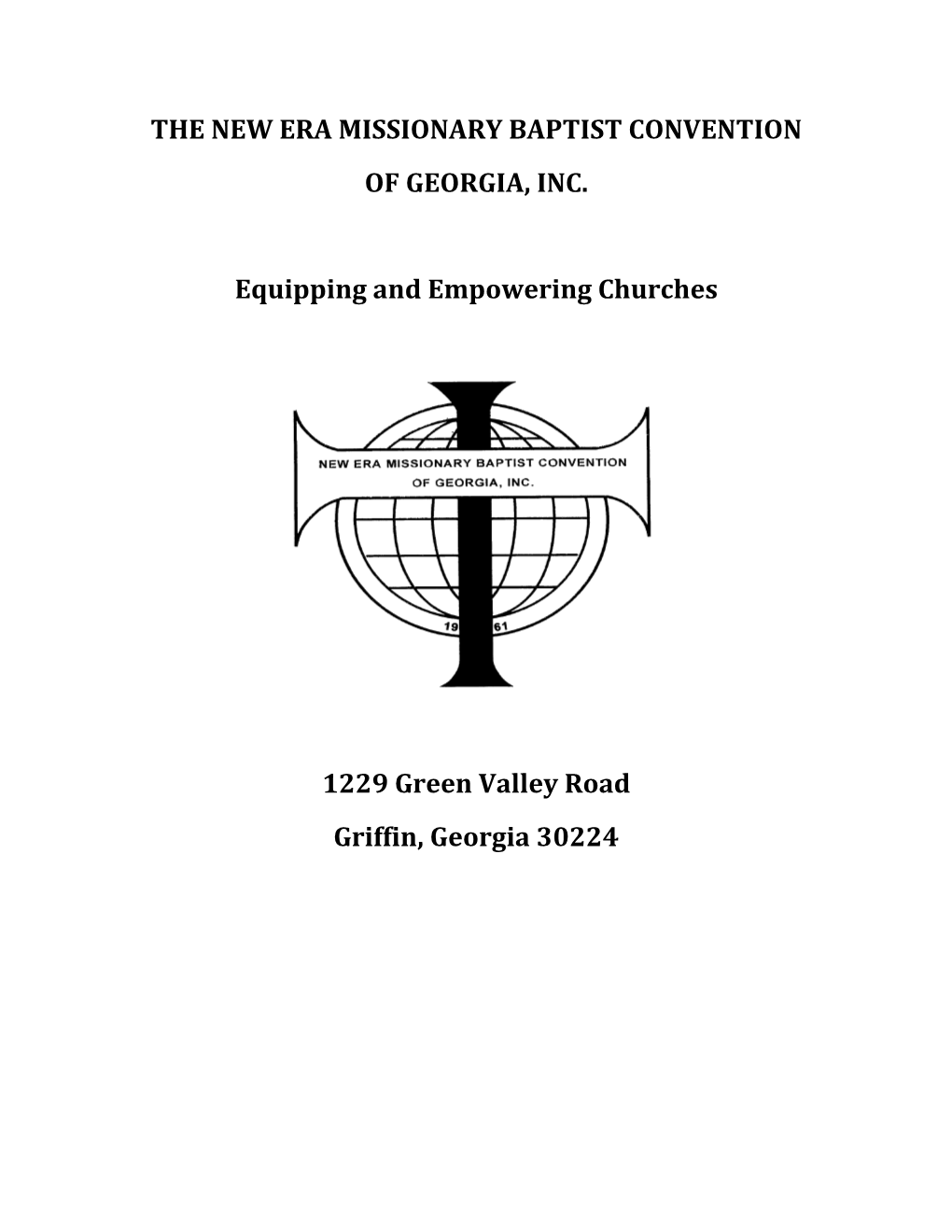 New Era Missionary Baptist Convention Handbook 2012