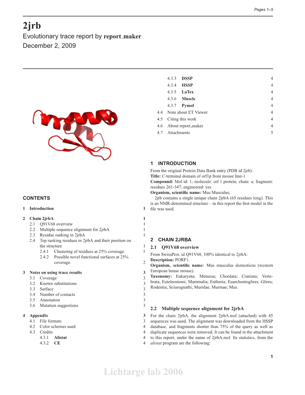 2Jrb Lichtarge Lab 2006