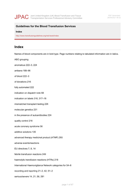 Guidelines for the Blood Transfusion Services