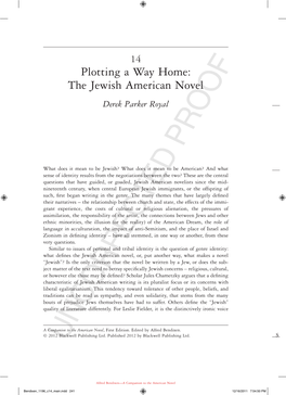 Plotting a Way Home: the Jewish American Novel Derek Parker Royal