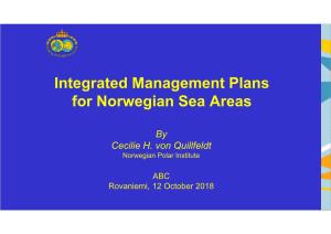 Integrated Management Plans for Norwegian Sea Areas