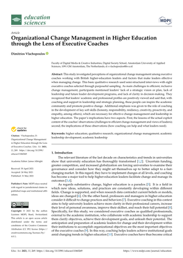 Organizational Change Management in Higher Education Through the Lens of Executive Coaches