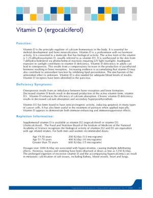 Vitamin D (Ergocalciferol)