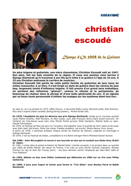 Christian Escoudé-Bio