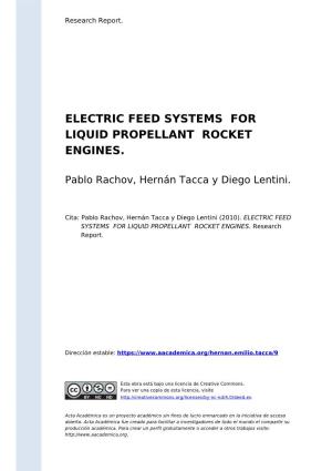Electric Feed Systems for Liquid-Propellant Rockets
