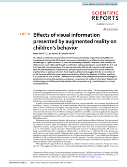 Effects of Visual Information Presented by Augmented Reality on Children's