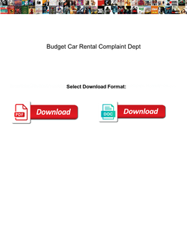 Budget Car Rental Complaint Dept