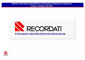 A European Specialty Pharmaceutical Group COMPANY PROFILE and STRATEGY