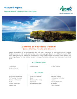 Corners of Southern Ireland: Ennis, Killarney, Kinsale, and Kilkenny