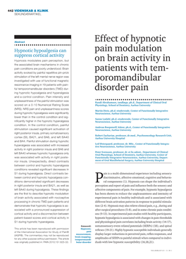 Effect of Hypnotic Pain Modulation on Brain Activity in Patients With