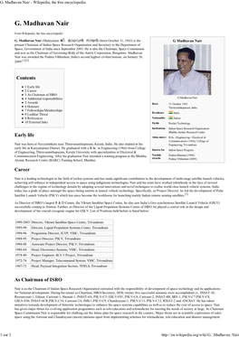 G. Madhavan Nair - Wikipedia, the Free Encyclopedia