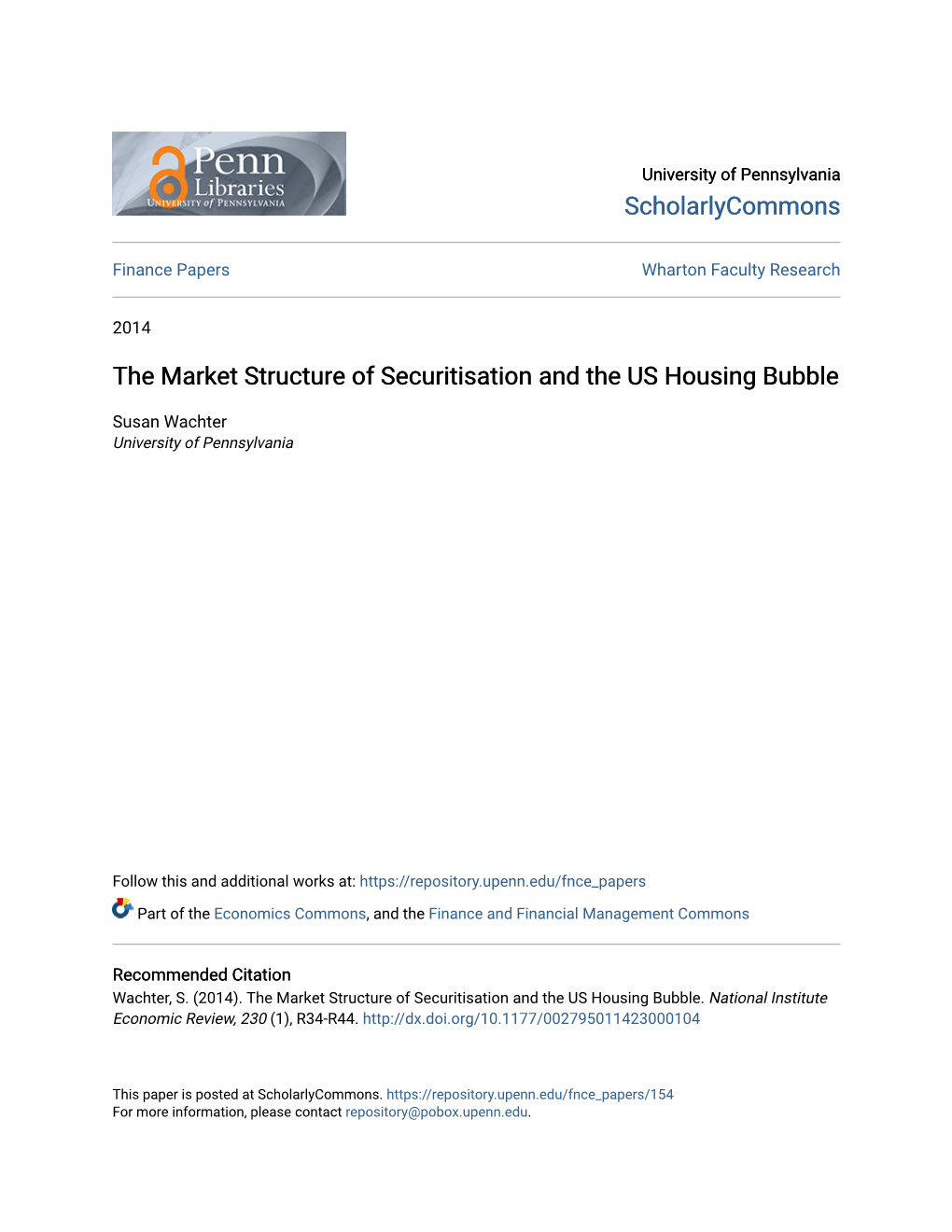 The Market Structure of Securitisation and the US Housing Bubble