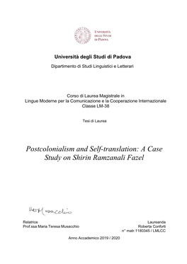 A Case Study on Shirin Ramzanali Fazel