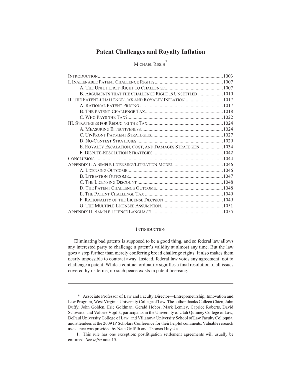 Patent Challenges and Royalty Inflation