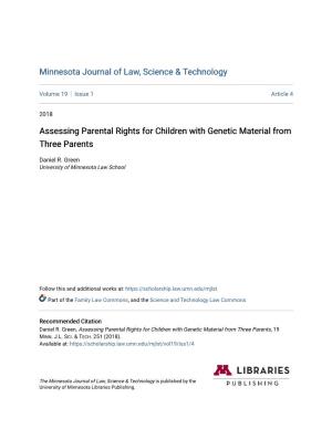 Assessing Parental Rights for Children with Genetic Material from Three Parents