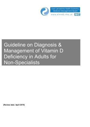 Vitamin D Deficiency in Adults for Non-Specialists