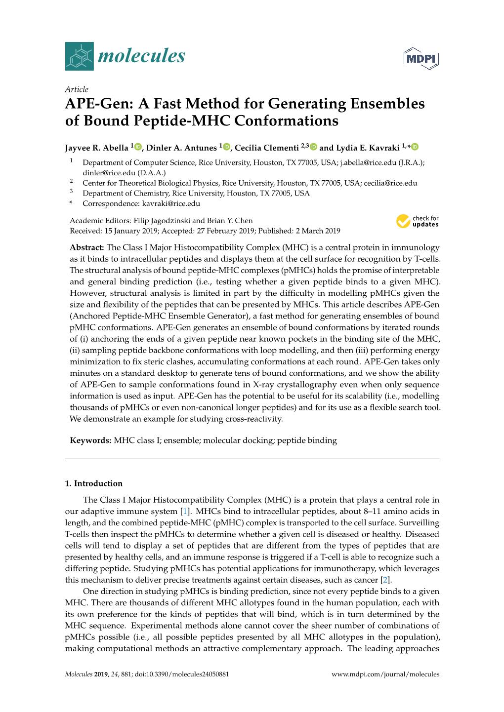 APE-Gen: a Fast Method for Generating Ensembles of Bound Peptide-MHC Conformations