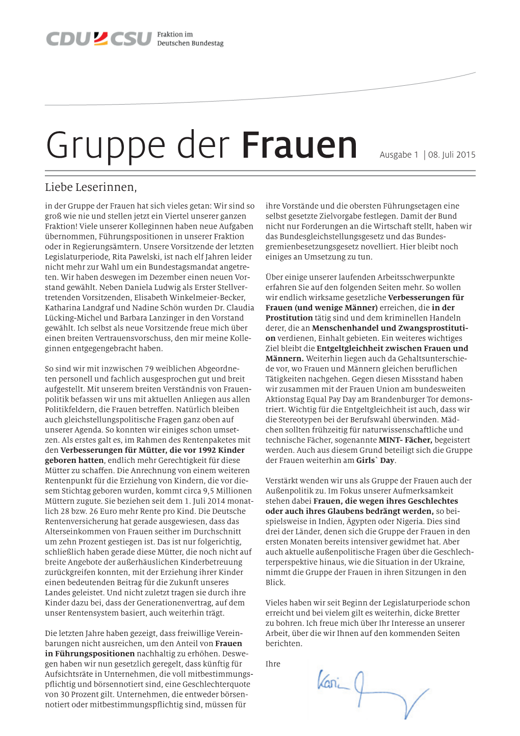 Gruppe Der Frauen Ausgabe 1 | 08