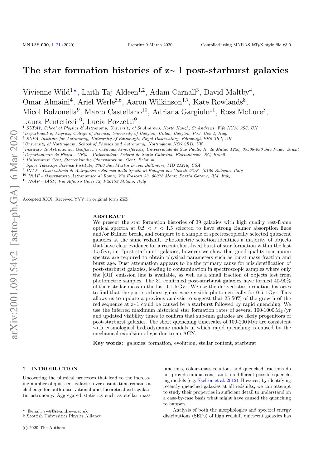 The Star Formation Histories of Z~ 1 Post-Starburst Galaxies