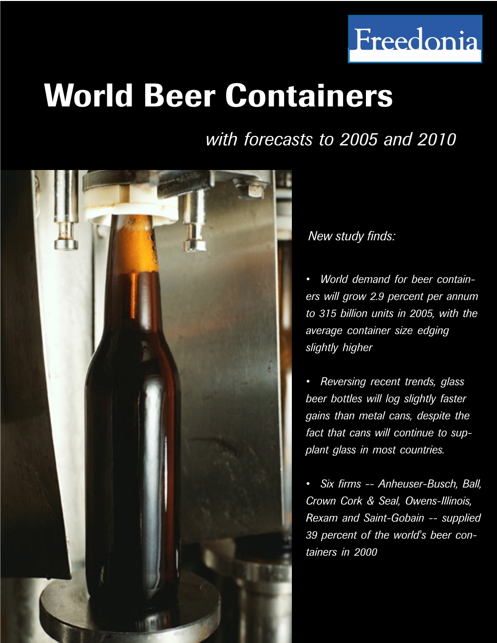 World Beer Containers with Forecasts to 2005 and 2010