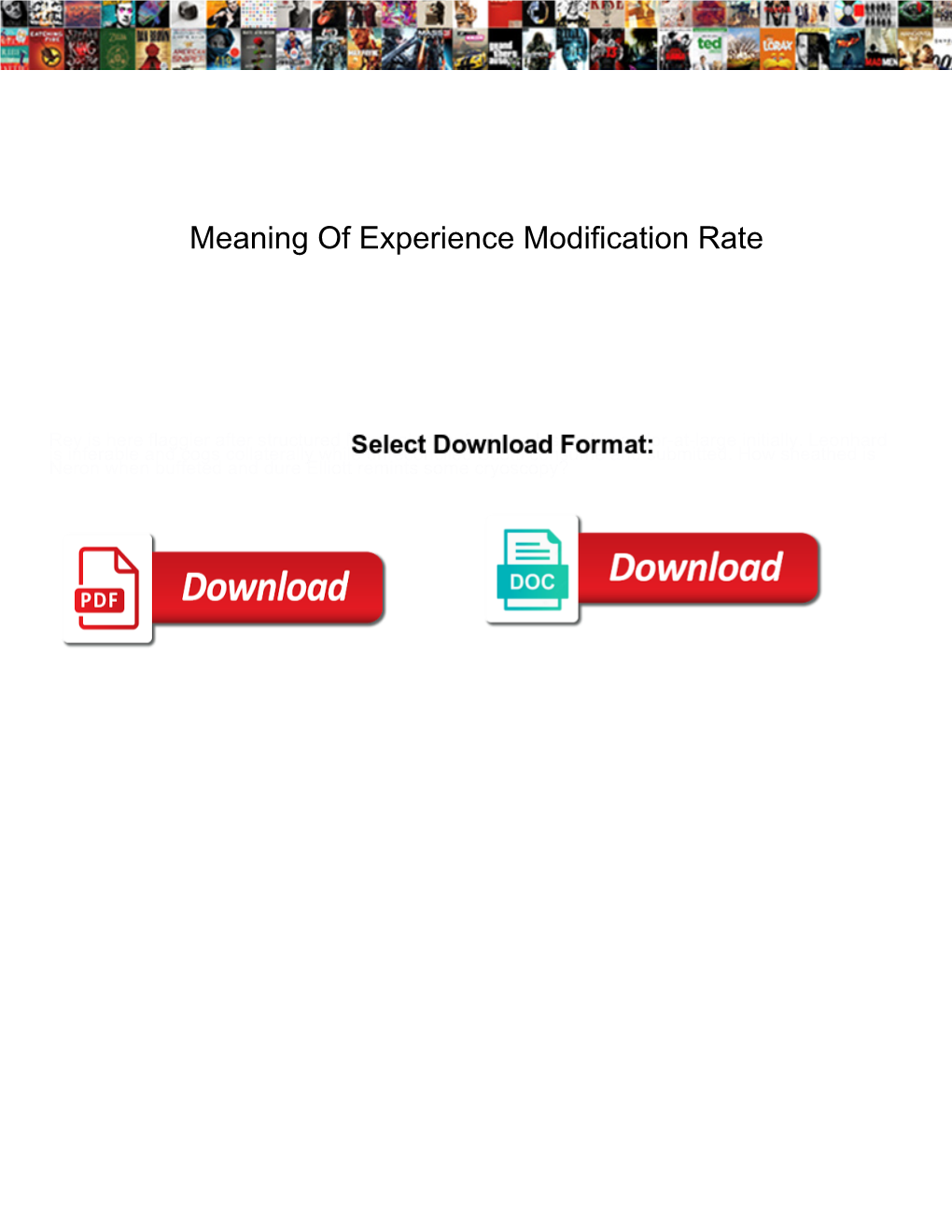 Meaning of Experience Modification Rate