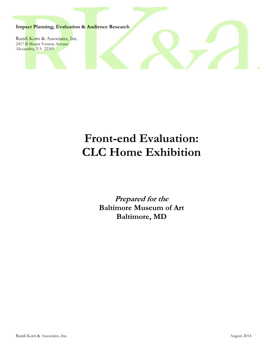 Front-End Evaluation: CLC Home Exhibition