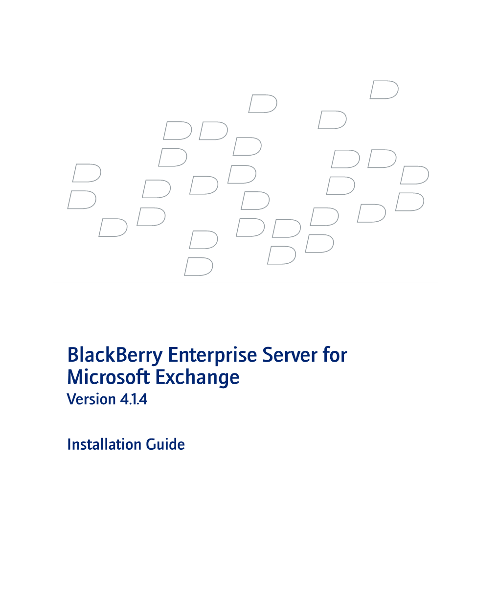 Blackberry Enterprise Server for Microsoft Exchange Version 4.1.4