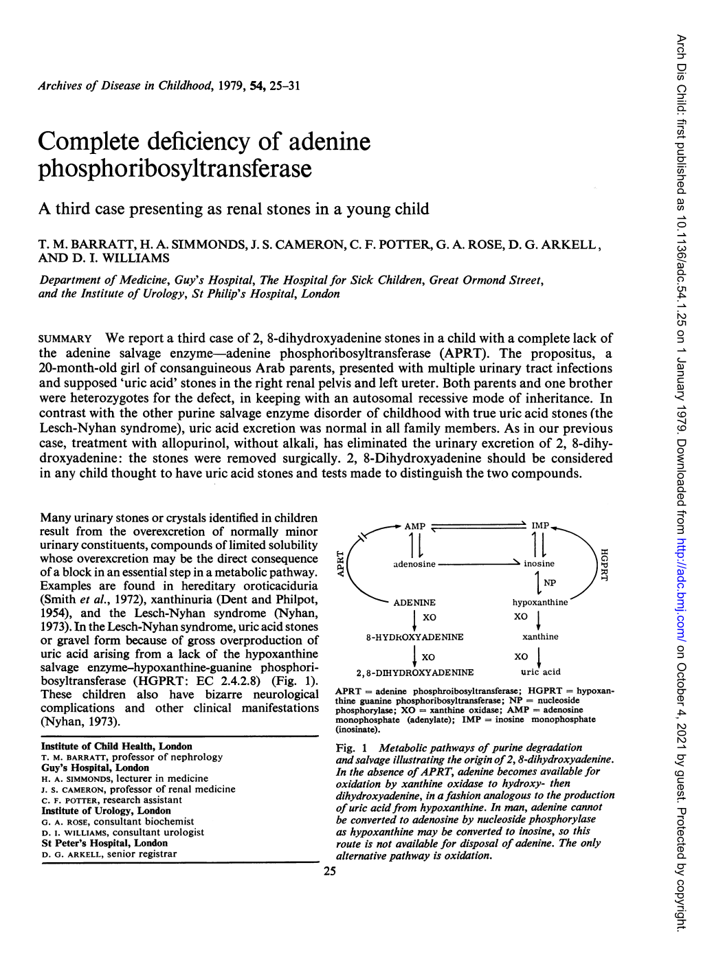 Complete Deficiency of Adenine Phosphoribosyltransferase