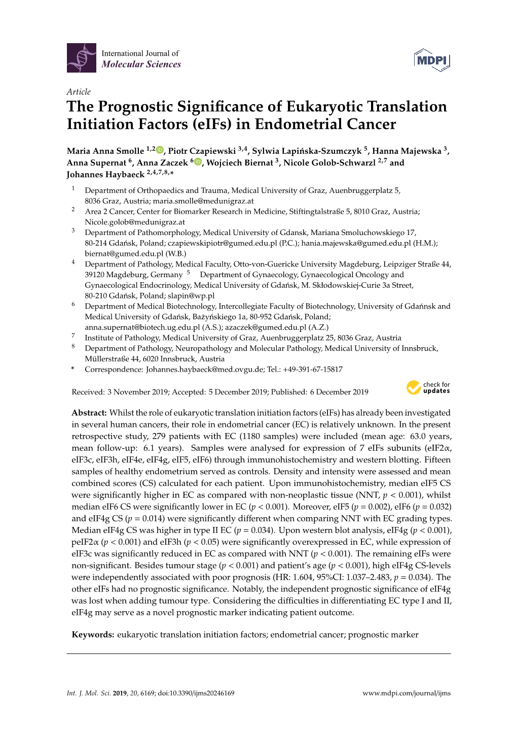 (Eifs) in Endometrial Cancer