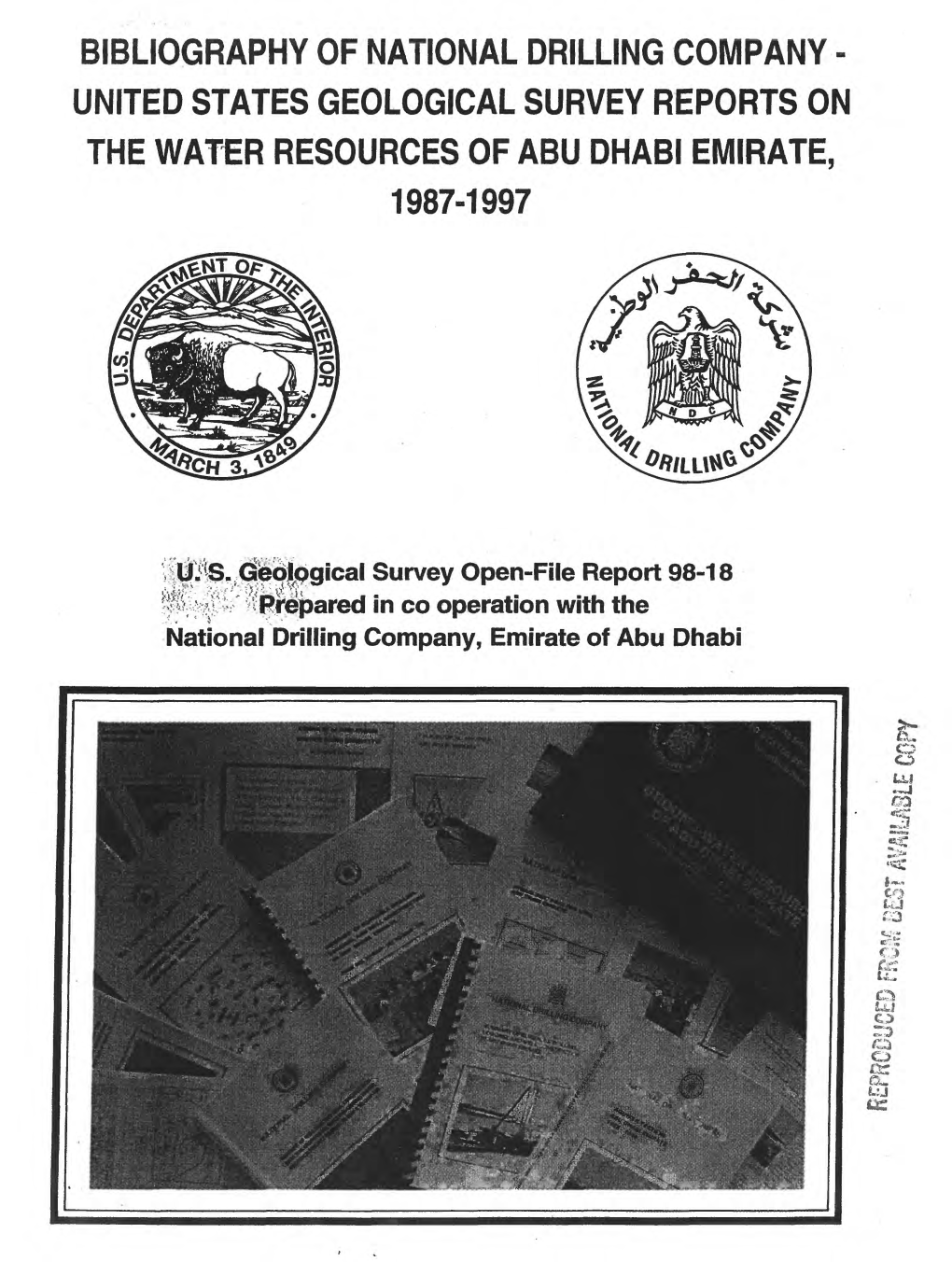 Bibliography of National Drilling Company - United States Geological Survey Reports on the Water Resources of Abu Dhabi Emirate, 1987-1997