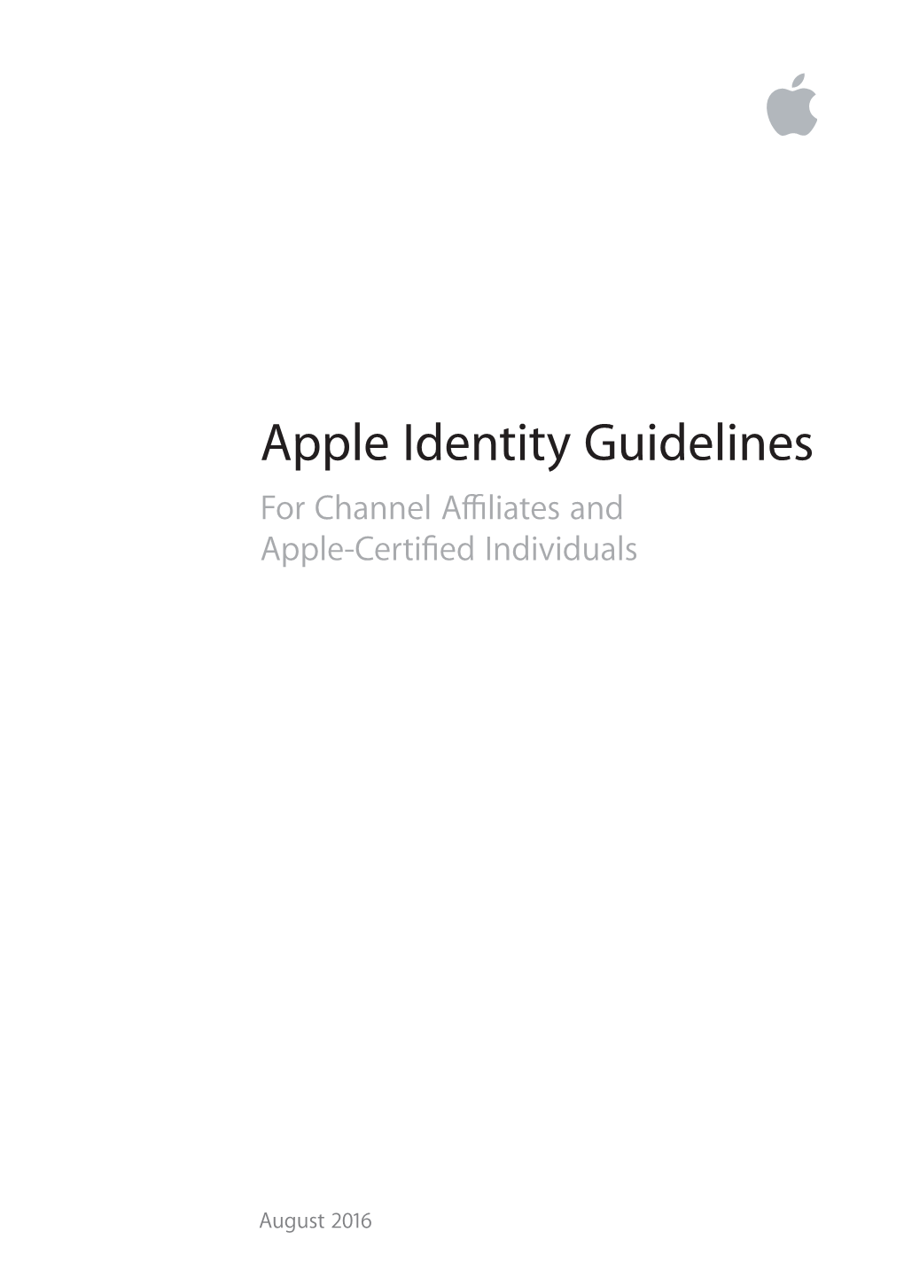 Apple Identity Guidelines for Channel Affiliates and Apple-Certiﬁed Individuals