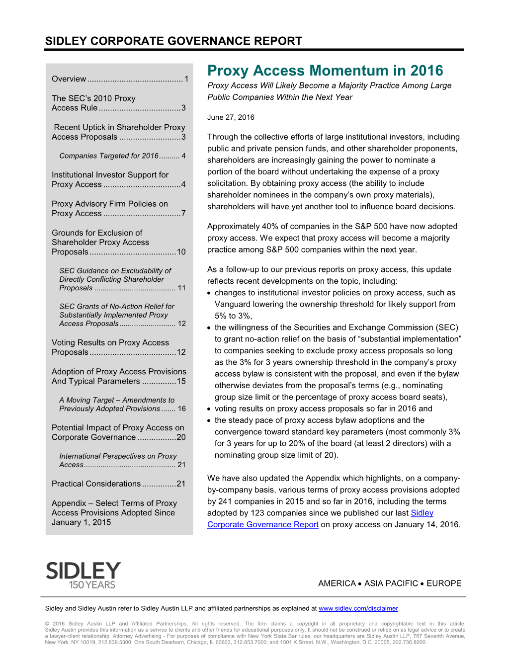 Proxy Access Momentum in 2016