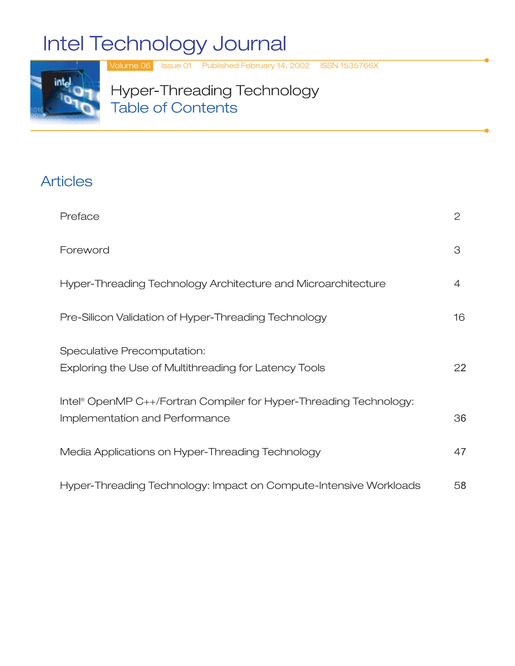 Intel Technology Journal