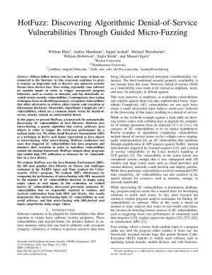 Hotfuzz: Discovering Algorithmic Denial-Of-Service Vulnerabilities Through Guided Micro-Fuzzing