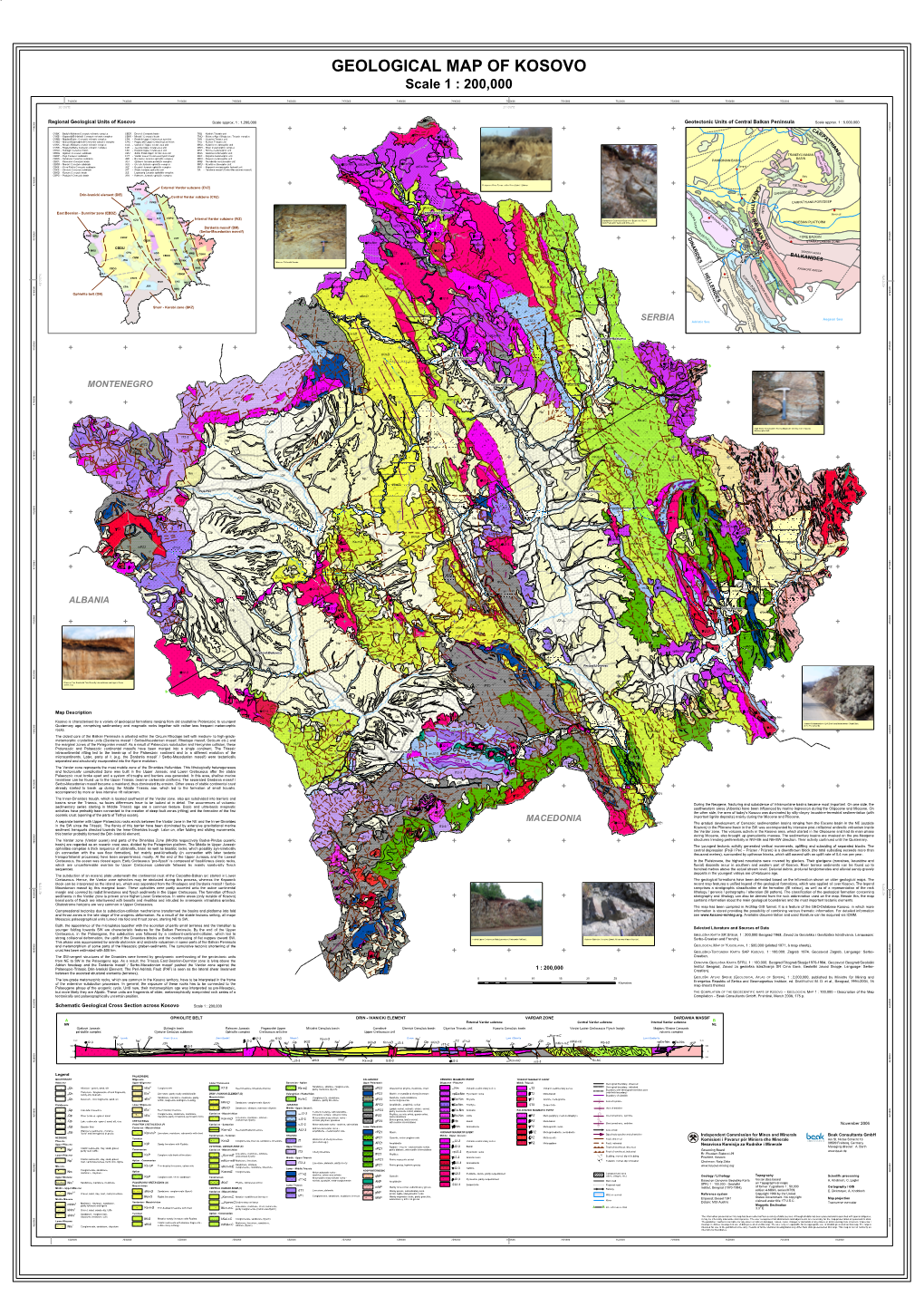 GEOLOGICAL MAP of KOSOVO Scale 1 : 200,000