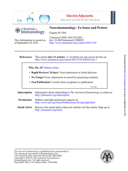 Neuroimmunology: to Sense and Protect Eugene M