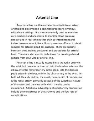 Arterial Line