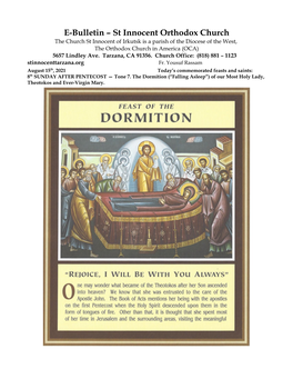 E-Bulletin – St Innocent Orthodox Church