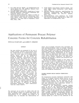 Applications of Permanent Precast Polymer Concrete Forms for Concrete Rehabilitation
