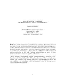 The Political Economy of Intellectual Property Treaties