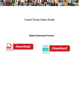 Coach Purse Value Guide