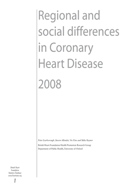 Regional and Social Differences in Coronary Heart Disease 2008