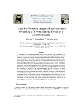 High-Performance Integrated Hydrodynamic Modelling of Storm Induced Floods at a Catchment Scale